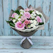 Букет цветов из:  Герберы, Альстромерии и Хризантемы в Александрийской Ставропольского края