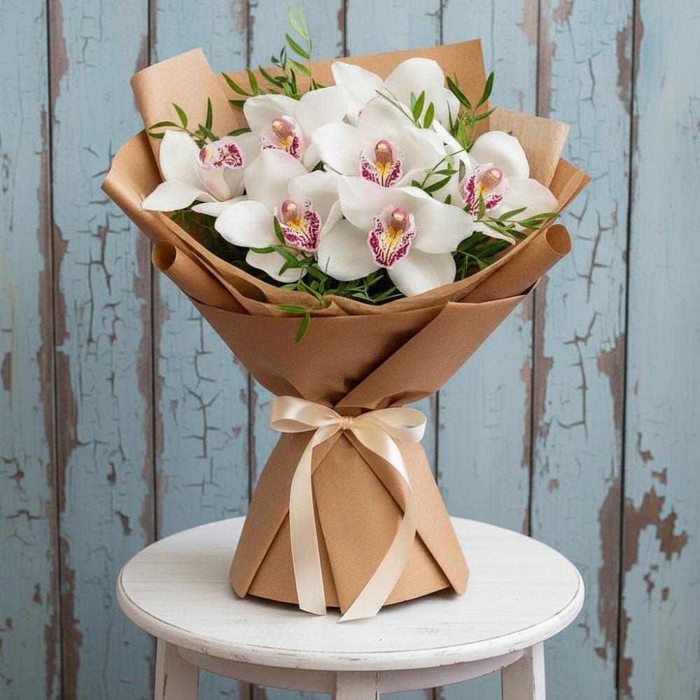 Букет цветов из: Орхидеи и Розы в Александрийской Ставропольского края