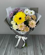 Букет цветов из:  Розы, Герберы и Хризантемы #REPLACE_PRED# Александрийской Ставропольского края