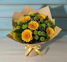 Букет цветов из:  Герберы и Хризантемы в Александрийской Ставропольского края