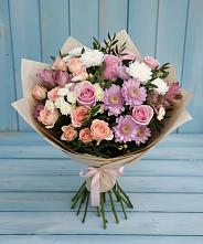 Букет цветов из:  Хризантемы, Розы и Альстромерии в Александрийской Ставропольского края