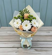 Букет цветов из:  Герберы, Розы и Хризантемы #REPLACE_PRED# Александрийской Ставропольского края