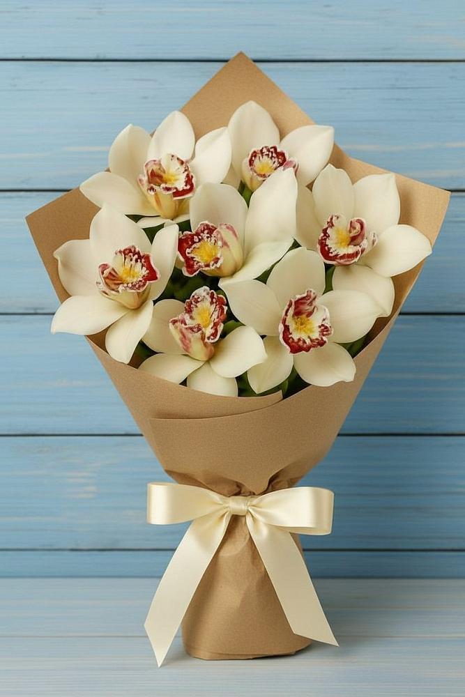 Букет цветов из: Орхидеи и Розы в Александрийской Ставропольского края