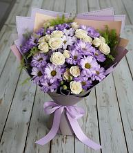 Букет цветов из:  Хризантемы и Розы в Александрийской Ставропольского края